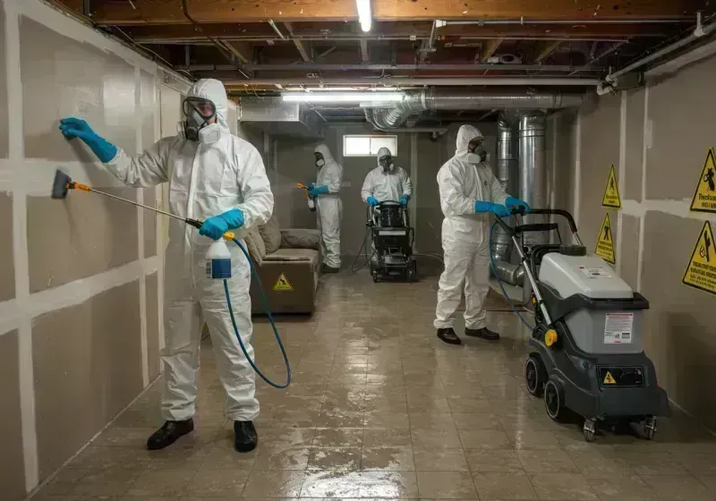 Basement Moisture Removal and Structural Drying process in Cloverport, KY